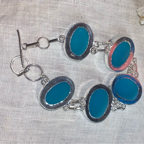 Caribbean Chalcedony handcrafted multi-gem bracelet - Picture 10 of 11